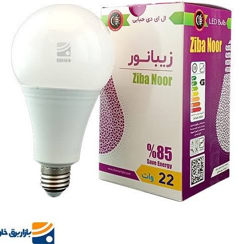 لامپ حبابی 22 وات LED زیبانور